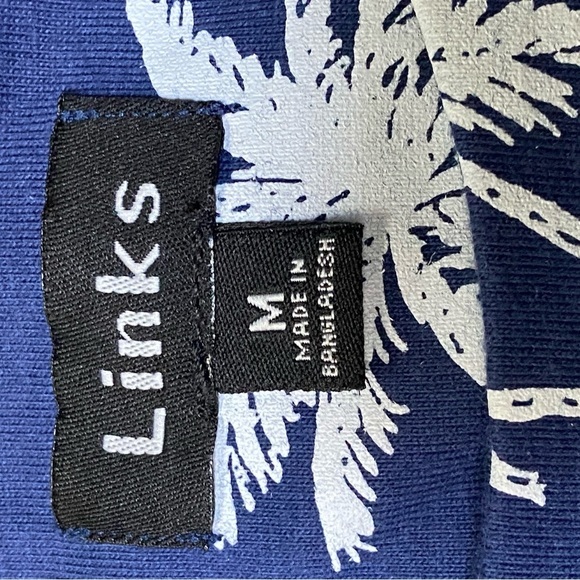 Links Navy & White Palm Tree Print Pocketed Shift Dress - Picture 5 of 6